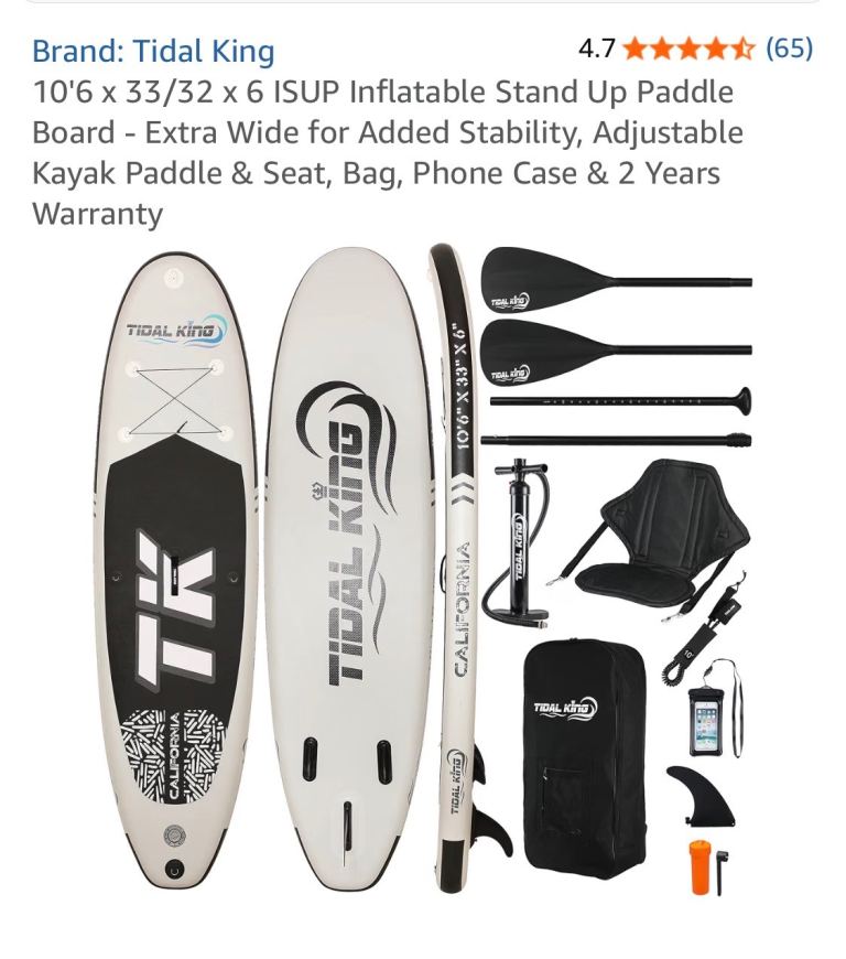 Tidal King Inflatable Stand Up Paddle Board Set - New