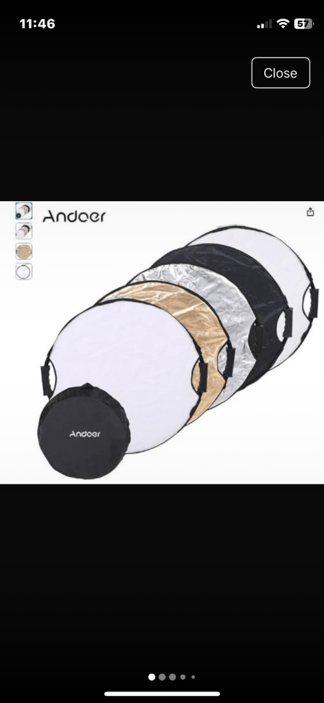 Andoer 110cm 5 in 1 Round Collapsible Portable Circular Photography Reflector