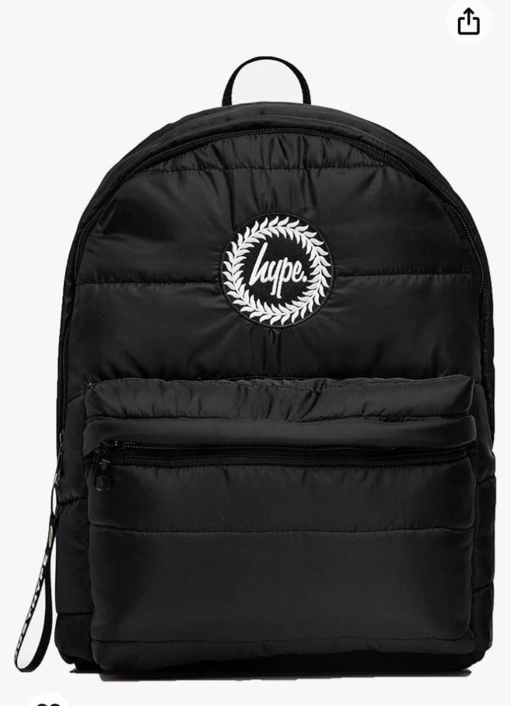 image for HYPE BLACK POLYESTER PADDED kids BACKPACK SCHOOL