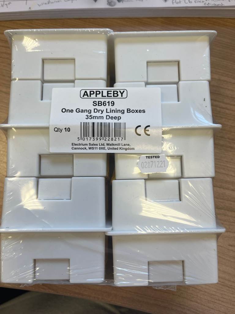 Appleby SB619 one gang dry lining boxes (10 pack)