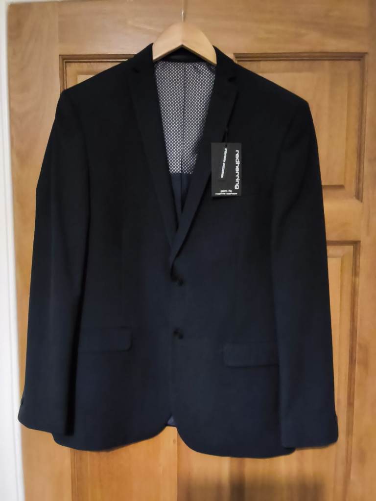 Redherring Men's Slim Fit Navy Blue  Designer Suit Jacket, Brand New. 