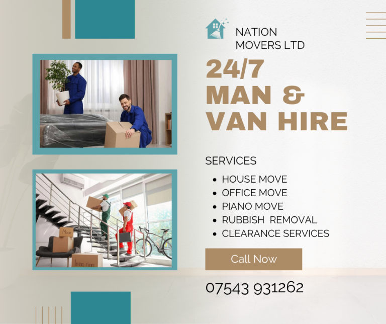 MAN AND VAN HIRE 24/7 HOUSE PIANO FURNITURE MOVING RUBBISH REMOVALS SERVICE