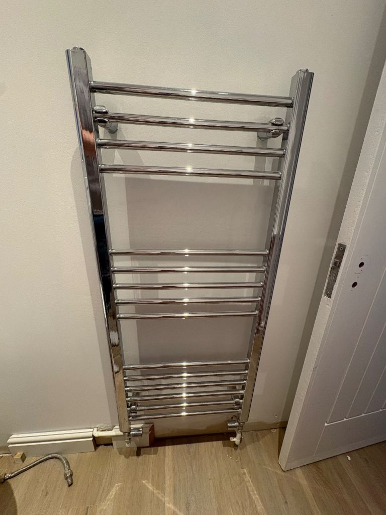 Chrome Heated Towel Rail Radiator – Good Condition