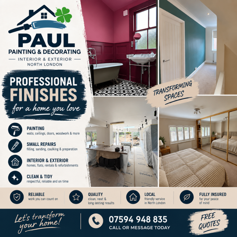 Painter & Decorator – North London / West London / Central London– Free Quote