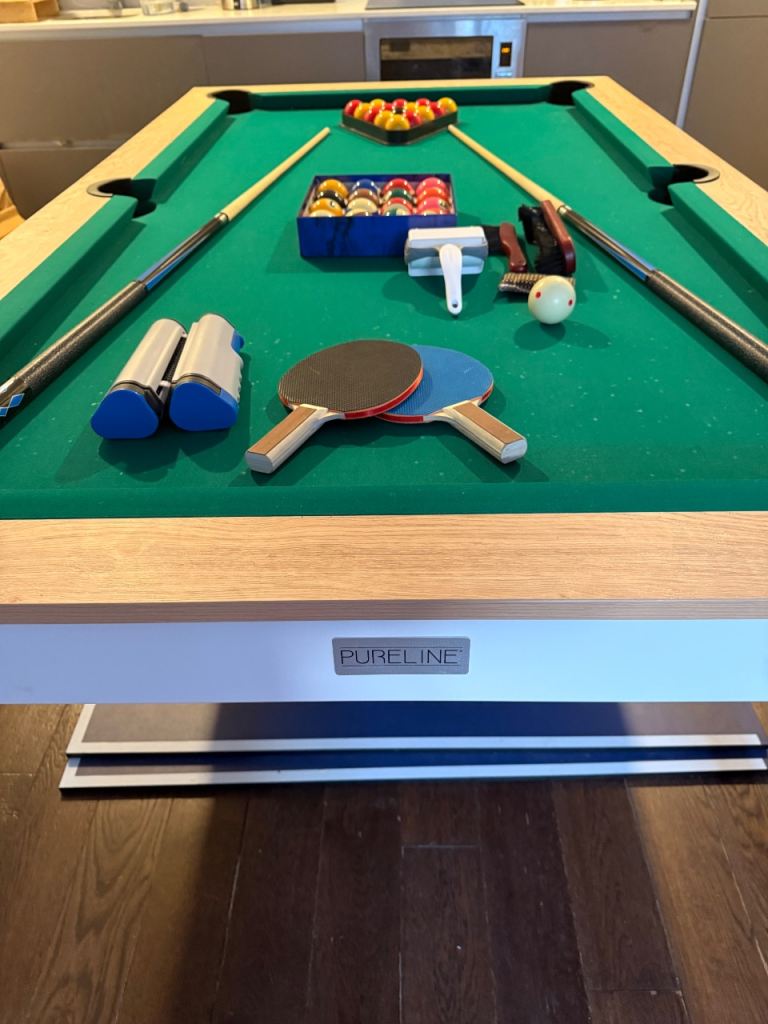 7ft Slate bed pool table and dining table set 