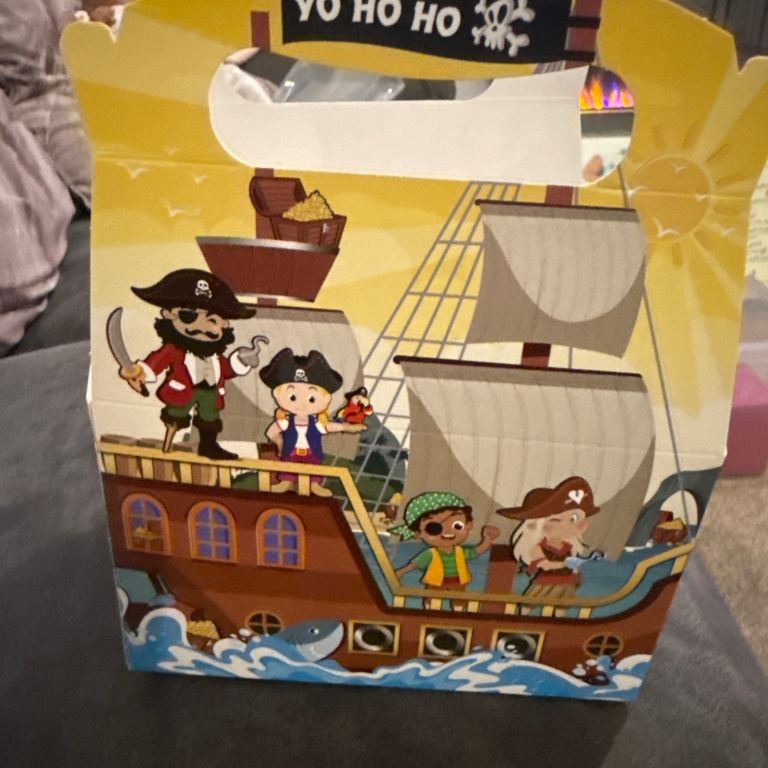 250 x Party Food Boxes Kids  pirate bc Themed Carry Meal Box Birthday Loot Bag