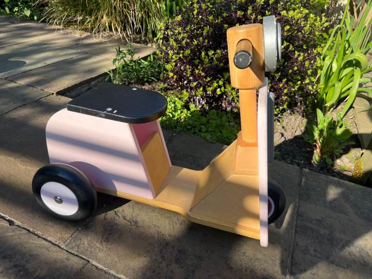 ELC Girls Pink Wooden Tricycle Ride on