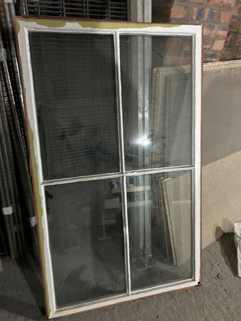 Fixed timber-framed industrial or institutional window