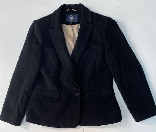 Viyella Wool and Cashmere Womens Tailored Jacket - size 10 - Black
