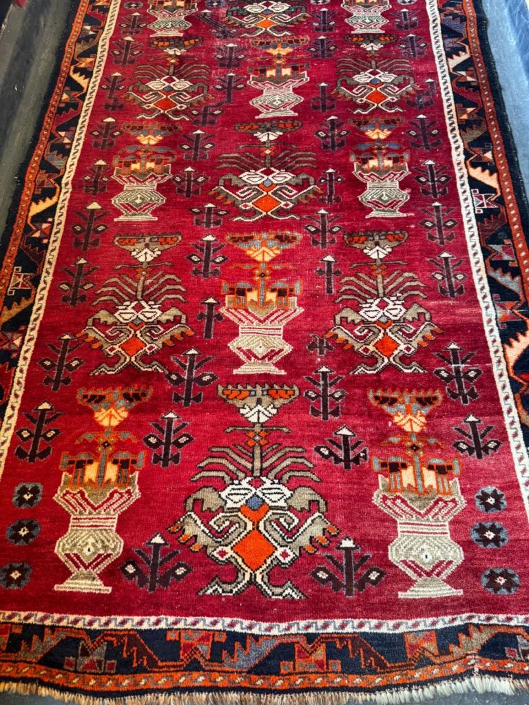 Vintage Persian handmade wool rug.240 cm x 147 cm.