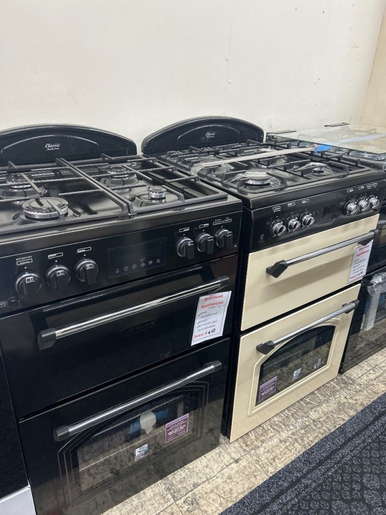 Leisure Classic Freestanding Double Oven Gas Cooker – Black, New