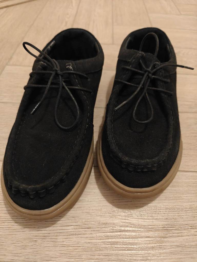 Boys Black Suede Lace Up Shoes by Next Size 5