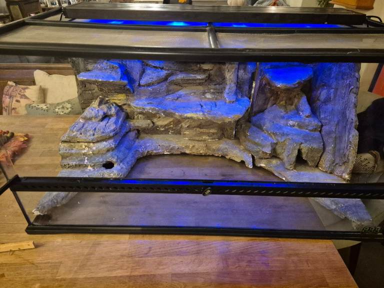 Exo Terra large wide viv plus Zoomed LED Hood, microclimate pulse thermostat, heat mat & accessories