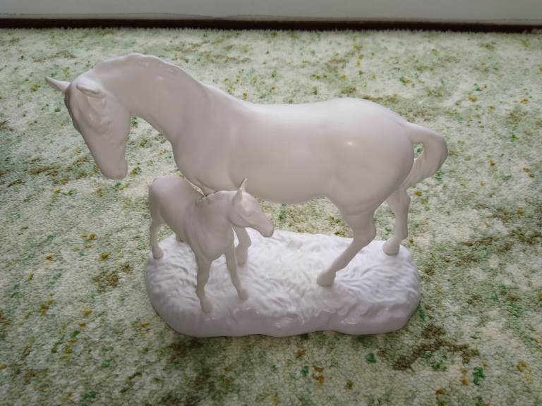 Beswick White Horse and Foal