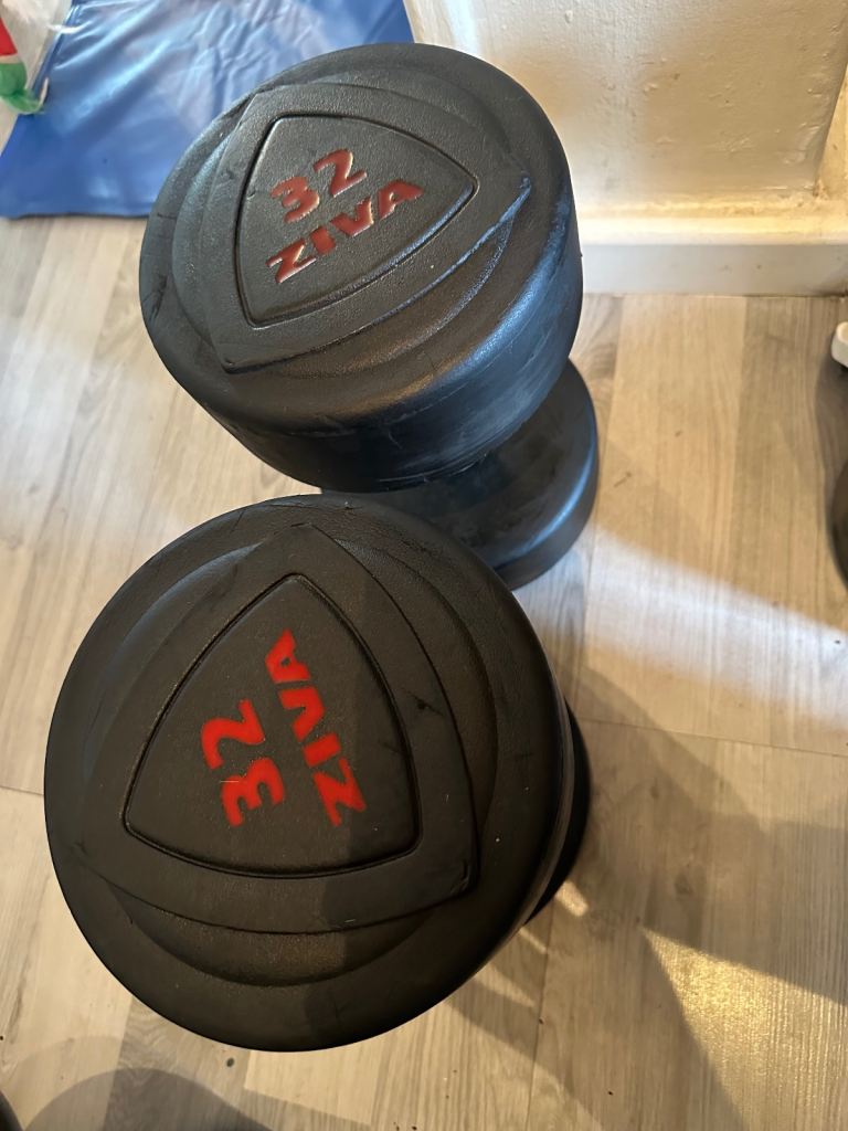 Pair of ZIVA 32kg Dumbbells pair