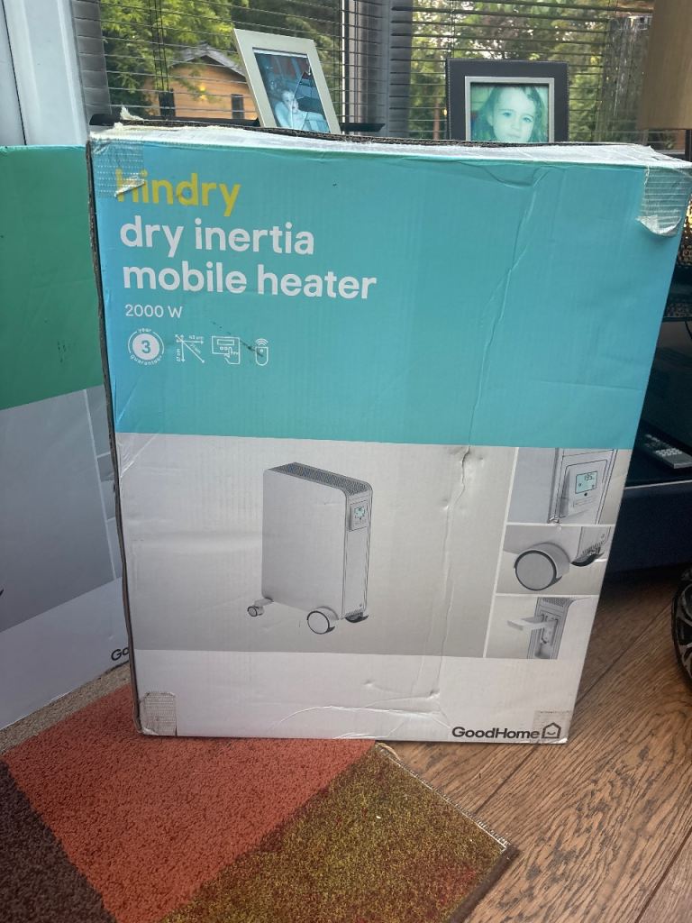 GoodHome Hindry Dry Inertia Mobile Heater 2000W - New in Box