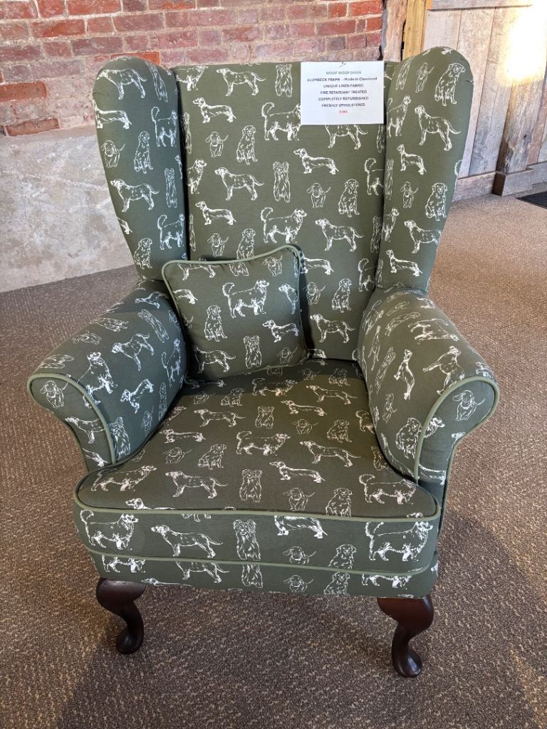 Upcycled, newly refurbished, wing back chair