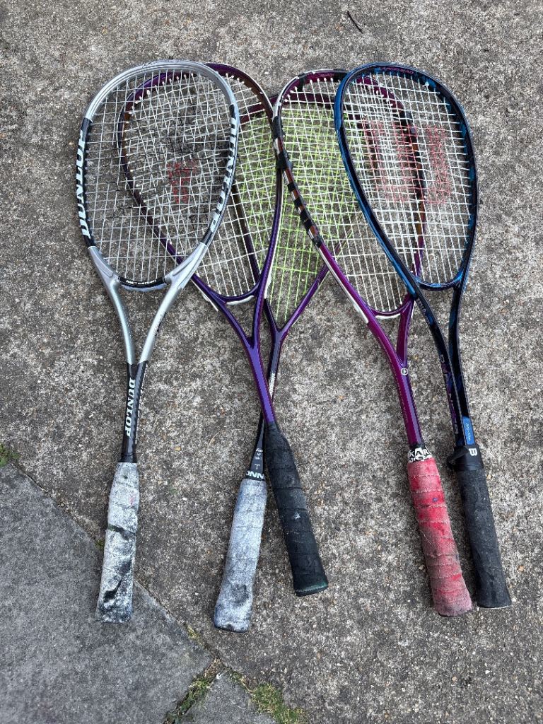 Job Lot of 5 Used Squash Racquets – Dunlop, Fair Condition