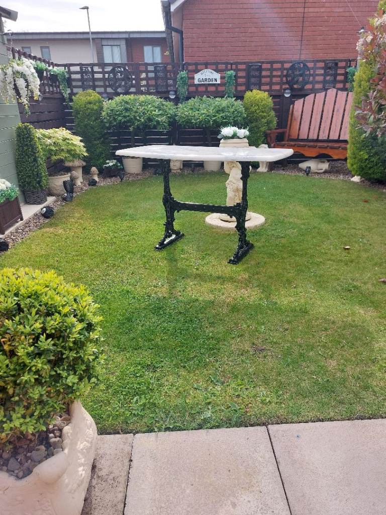 Victorian cast iron garden table with top