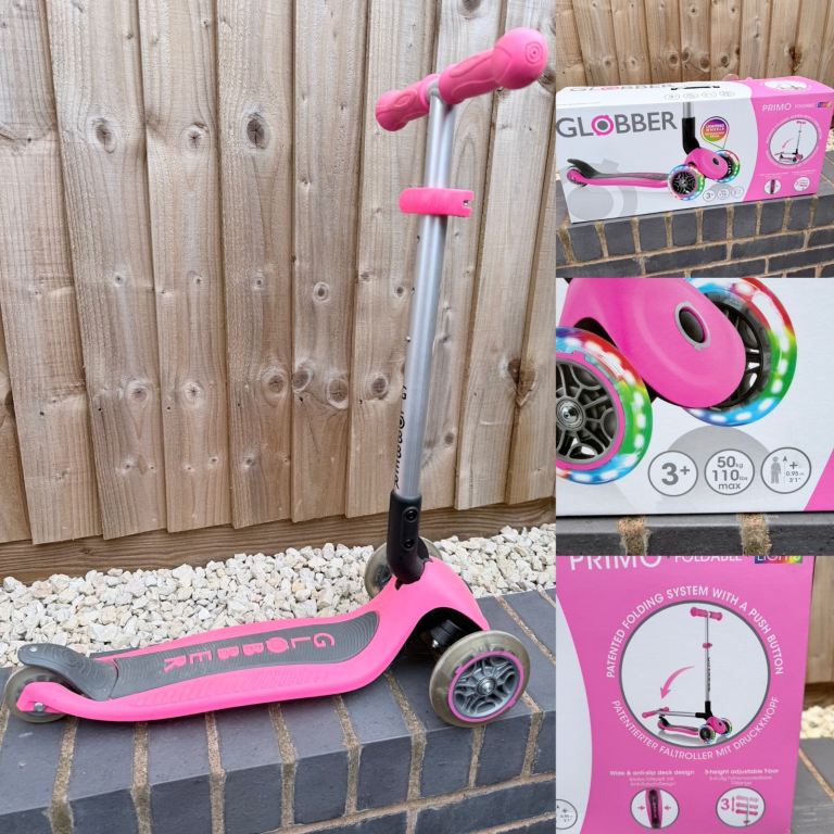 GLOBBER PRIMO LIGHTS - 3 WHEELED ADJUSTABLE PUSH SCOOTER
