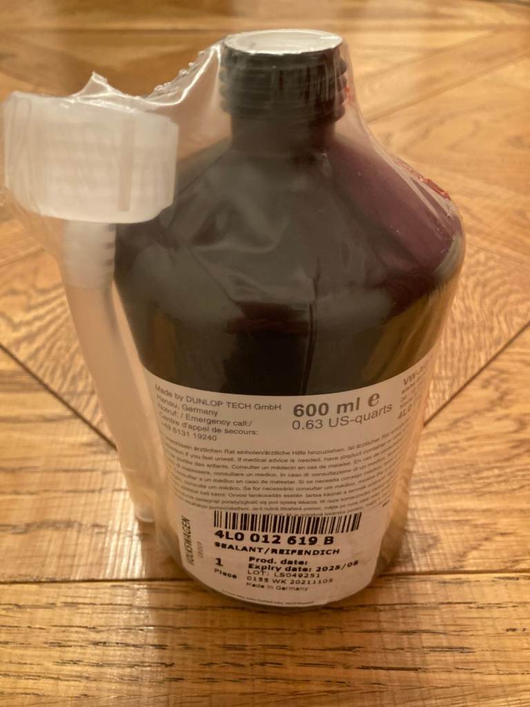 SEALANT GLUE BOTTLE for GENUINE VW AUDI SEAT SKODA TYRE REPAIR KIT 600ml  