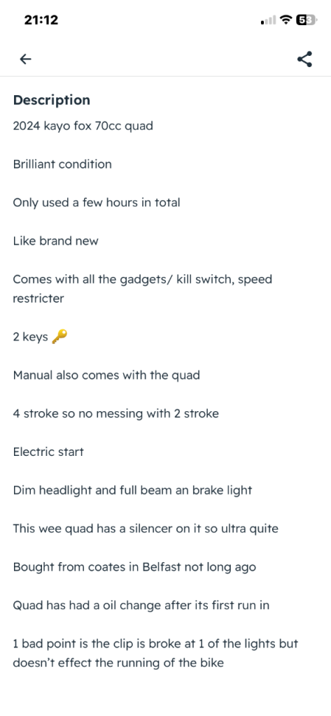 2024 kayo 70cc like new 