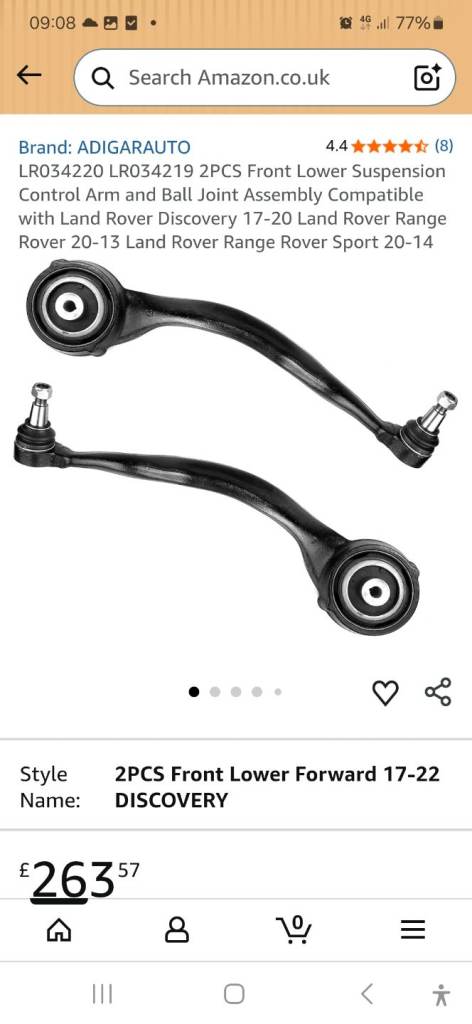 Range rover ,land rover, suspension and control arm 