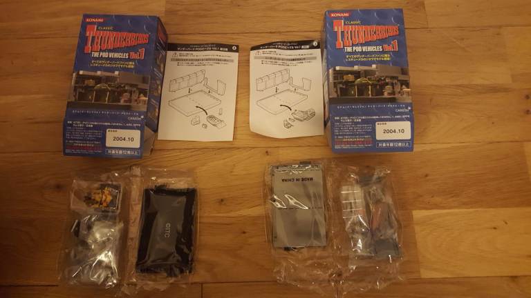 image for konami thunderbirds the pod vehicles vol 1 jet air & firefly & laser cutter & excavator new open box