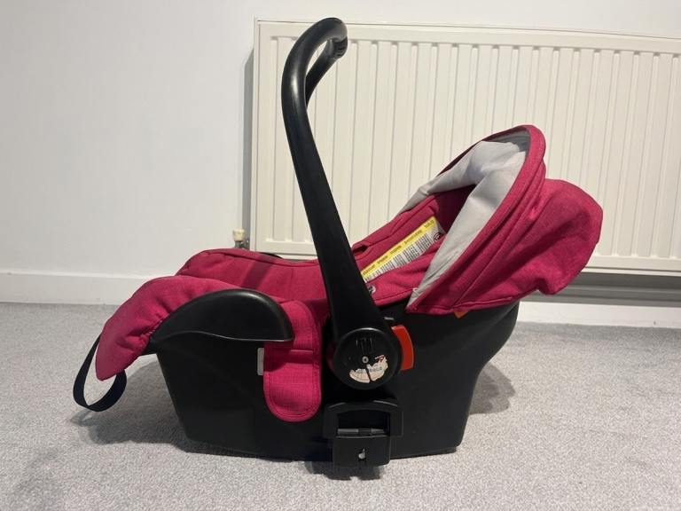 Pink Baby Car Seat with Handle – Good Condition