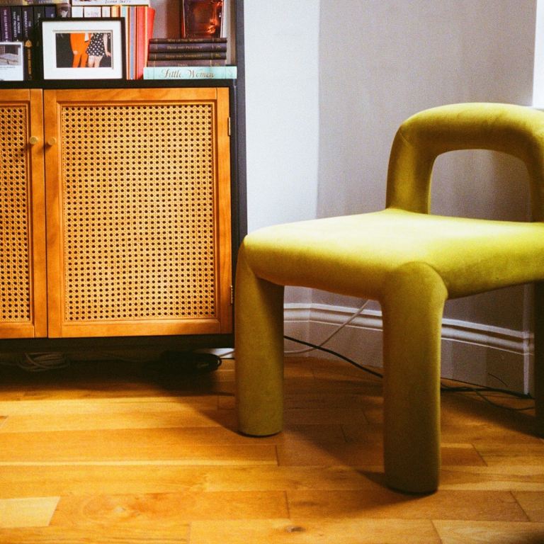 Olive Green Velvet Pair of Chairs