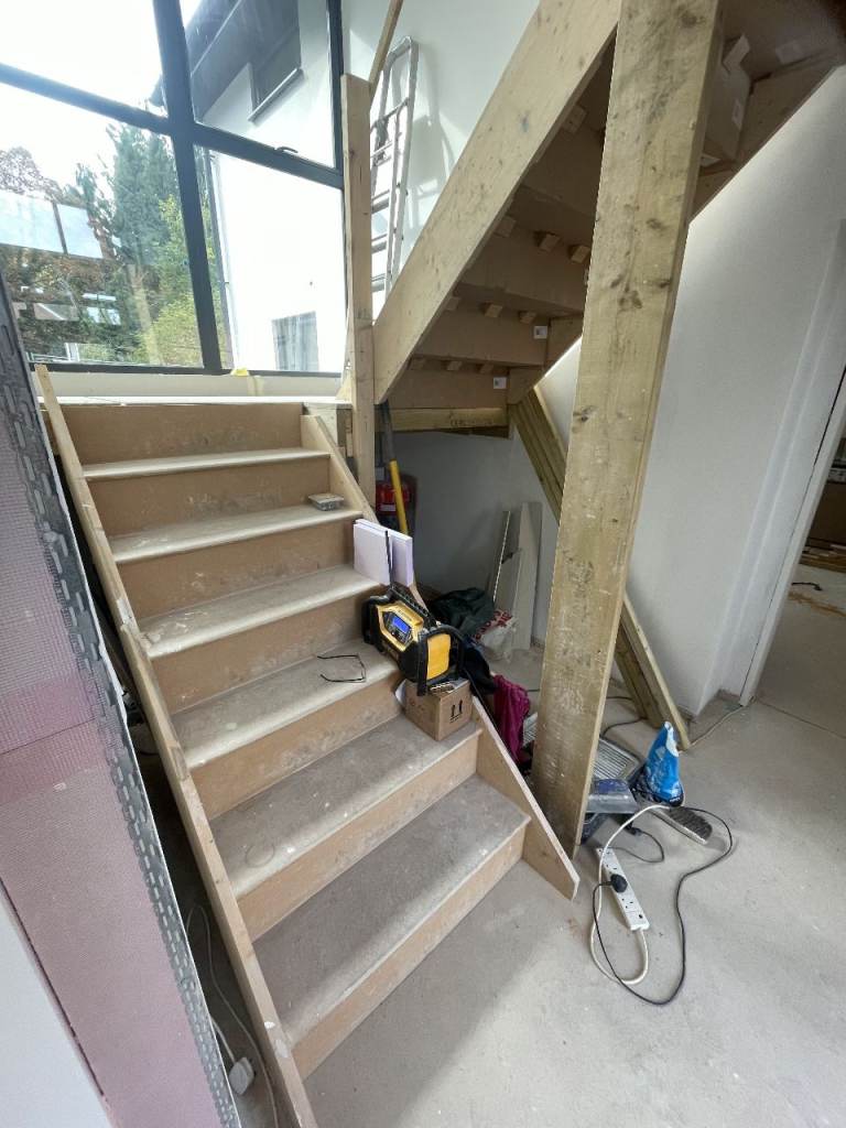 Timber temporary staircase