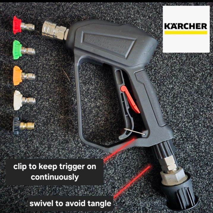 5000 psi 350 bar karcher short Pressure Washer Gun swivel auto Trigger 1/4″ QUICK connect new