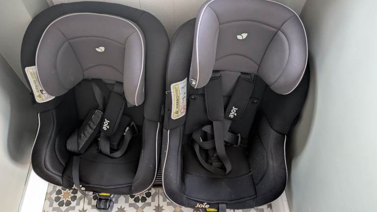 2 x joie 360 spin black car seats