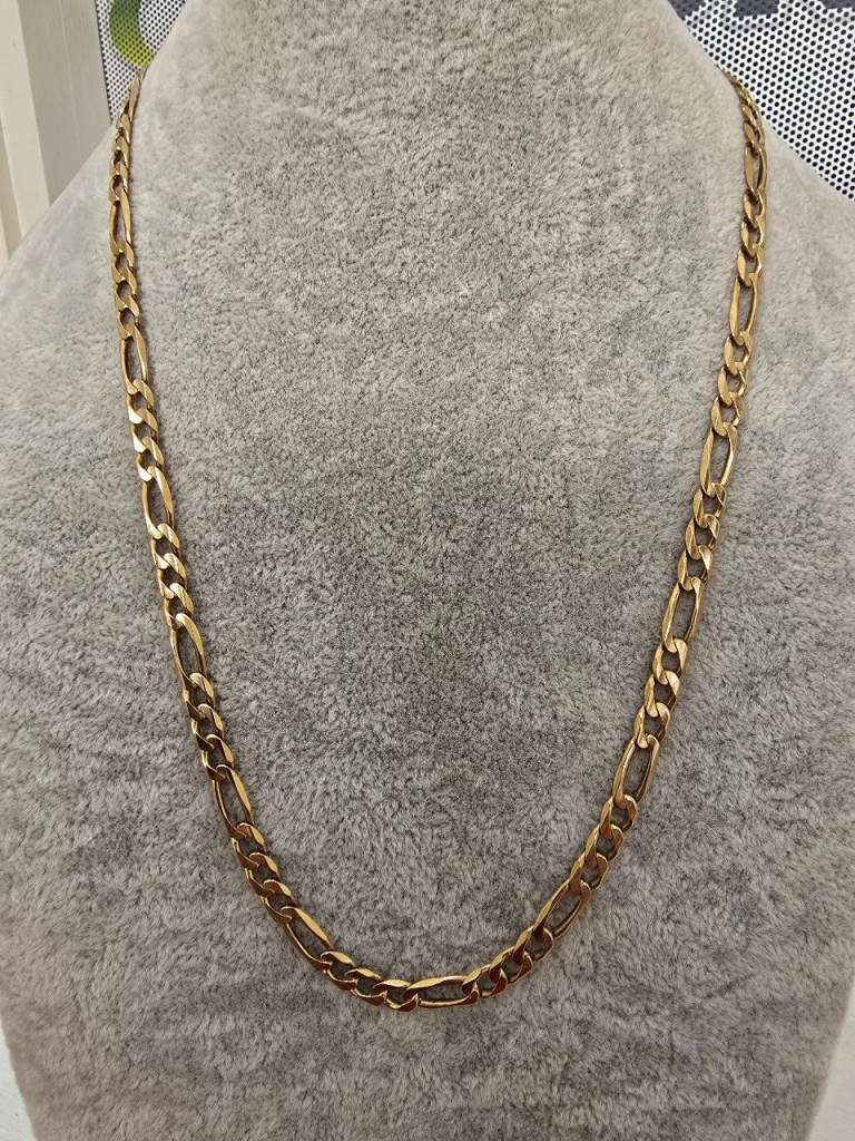 9CT GOLD 20 INCH FIGARO CHAIN WITH LOBSTER CLAW CLASP