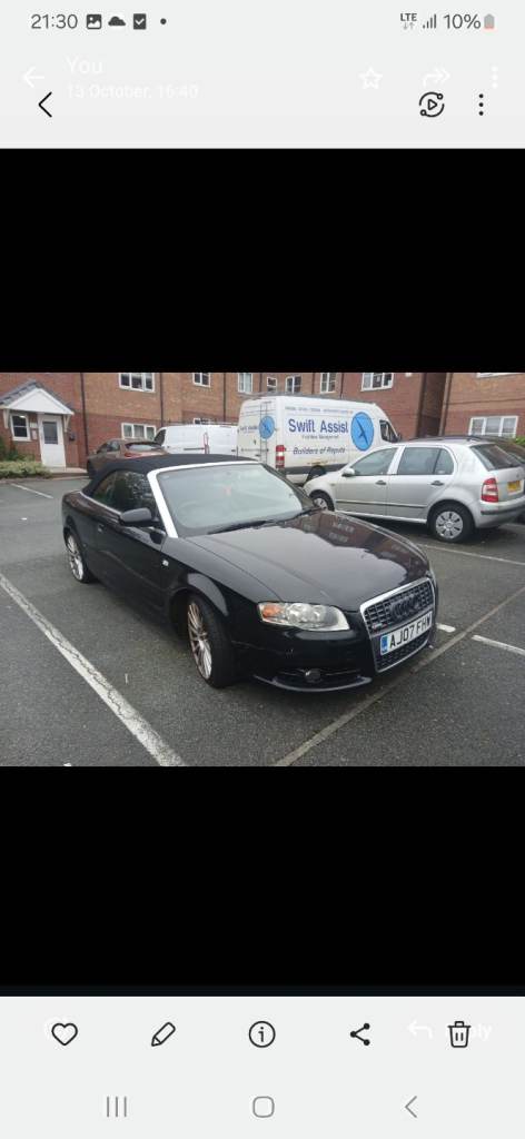 Audi, A4, Convertible, 2007, Semi-Auto, 1968 (cc), 2 doors