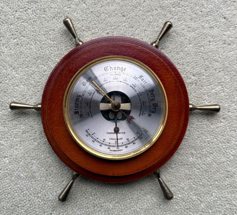 Vintage, Ship’s Wheel style Barometer 