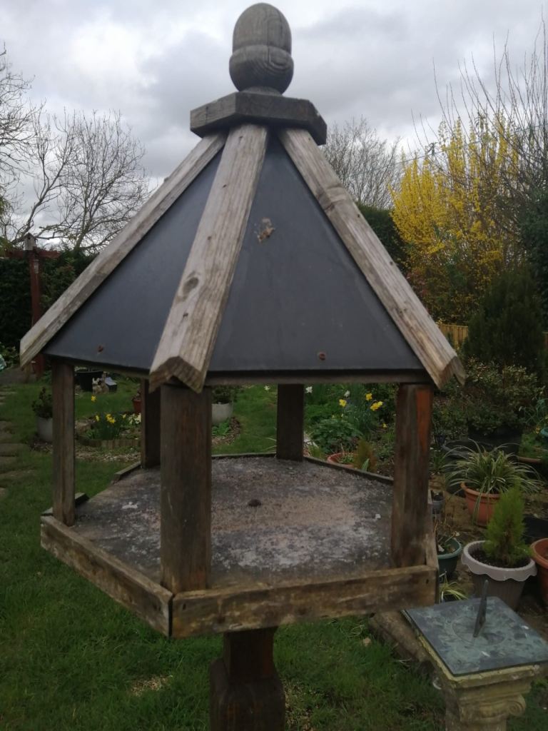 Wooden bird table 172cm tall