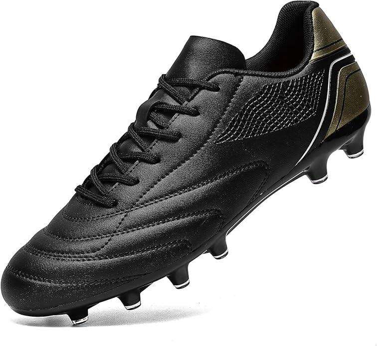 new in packaging - HaloTeam Football Boots Outdoor Spike Cleats - black and gold size 7.5UK
