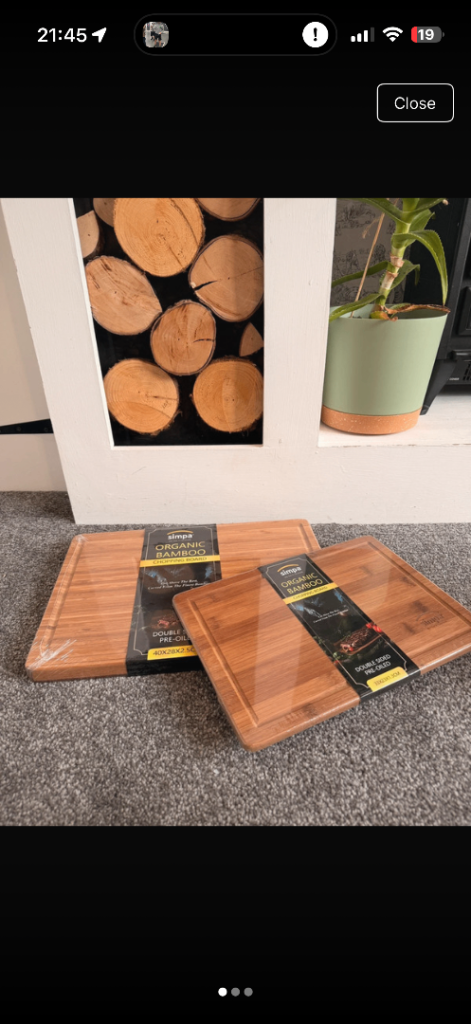 New Bamboo Chopping Boards - Set of 2