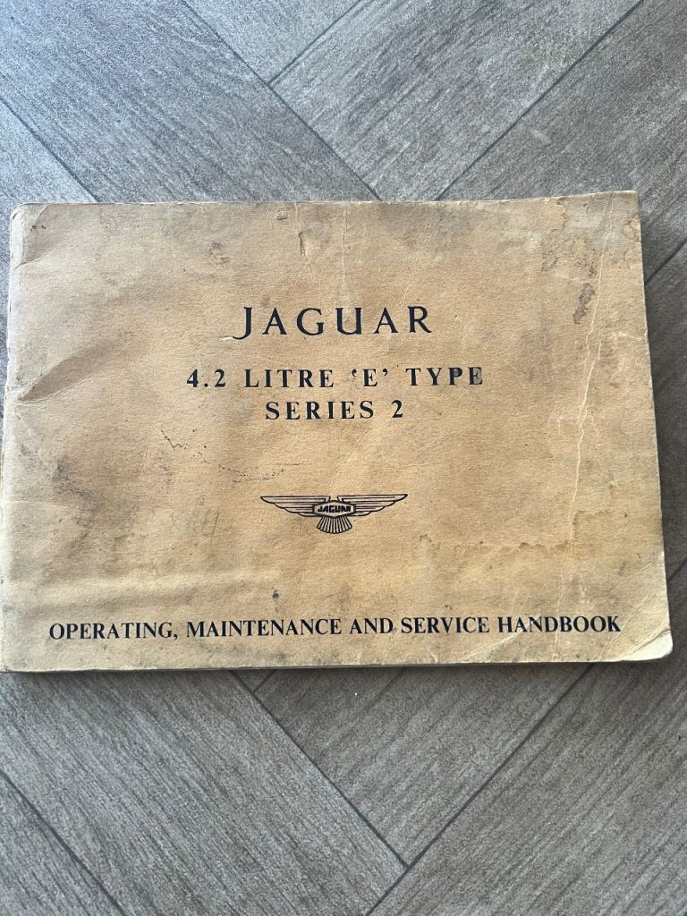 Jaguar 4.2 litre EType handbook