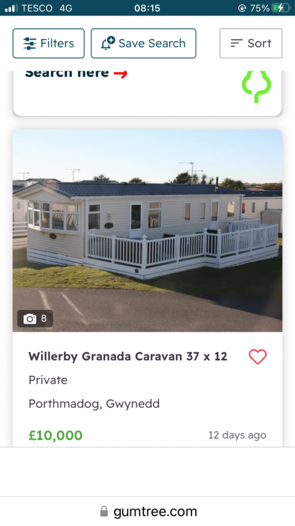 Static caravan  Porthmadog for sale