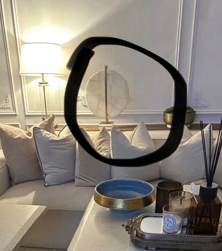 Large Round Onyx-Style Decorative Ornament – Brass & Acrylic Stand Homesense
