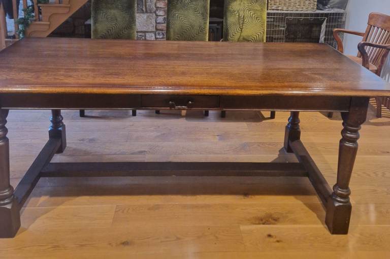 solid oak dining table