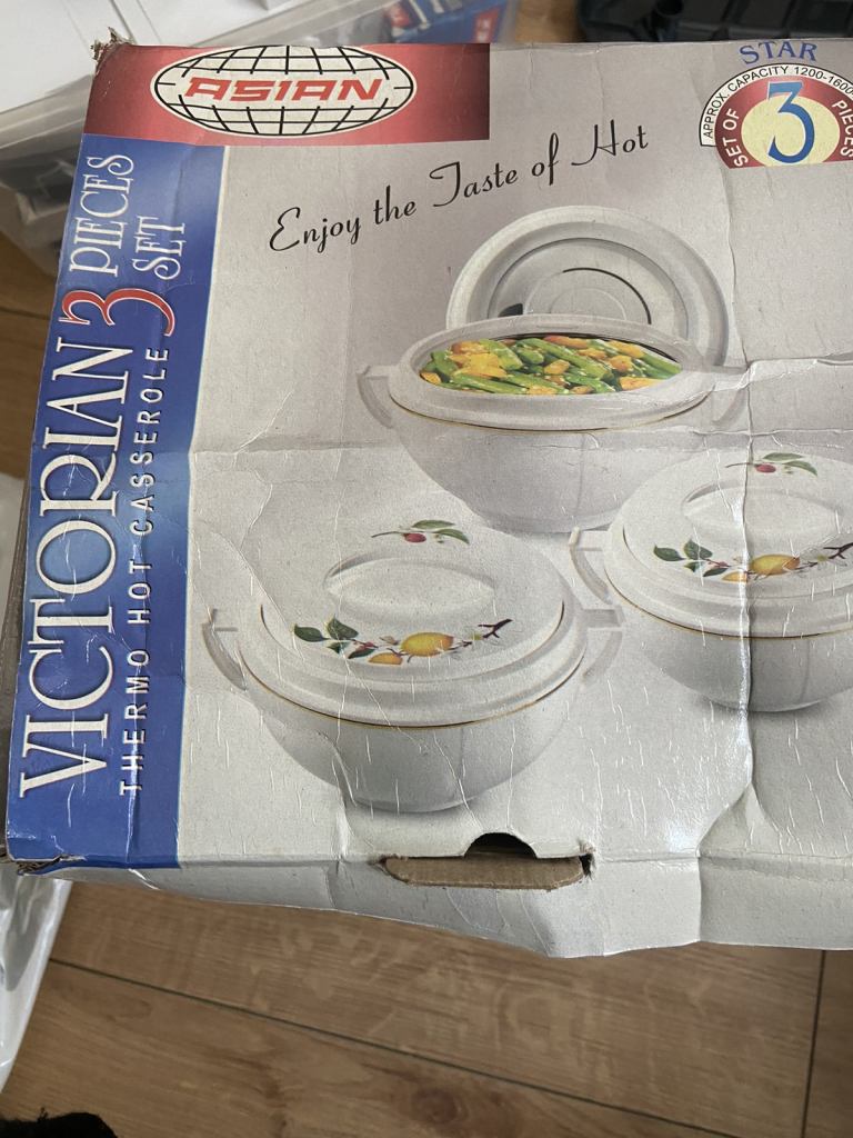 3X THERMO HOT VICTORIAN CASSEROLE brand new boxed