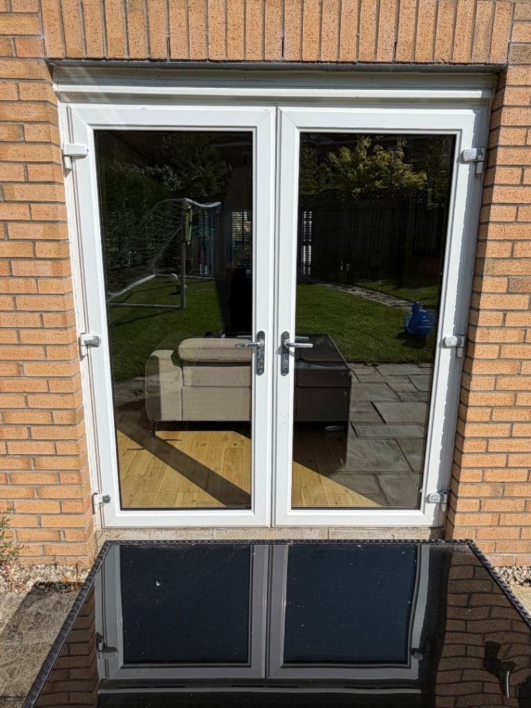 White uPVC French Patio Doors – Good Condition
