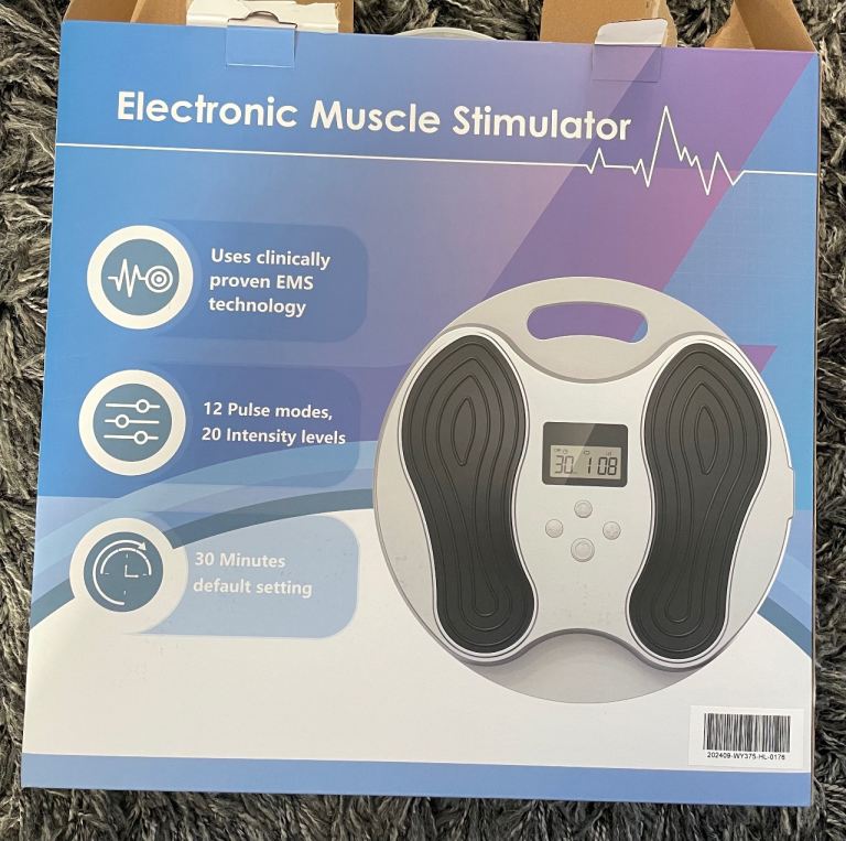 Electronic Muscle Stimulator with Foot Pads (As New - Opened & Unused)
