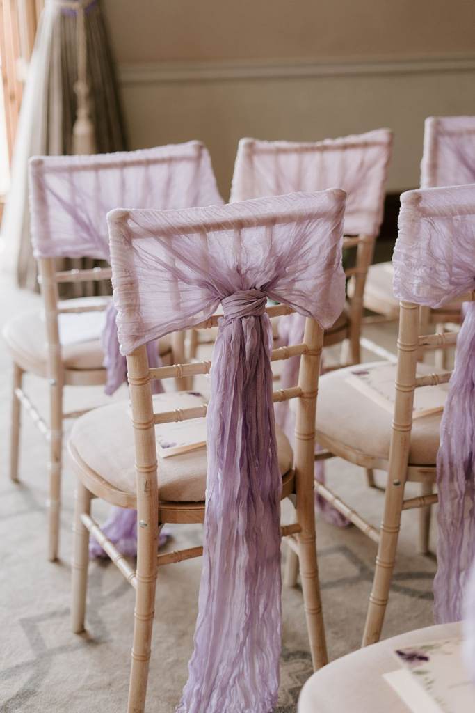 Purple chair sashes 37 items in all chair back decoration wedding ceremony total 