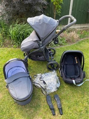 Egg Travel System egg Pram Pushchair- Quantum Grey