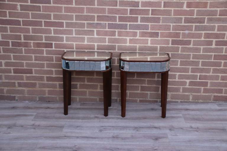 Laura Ashley Pair of Mirrored Bedside Tables (UK Delivery)