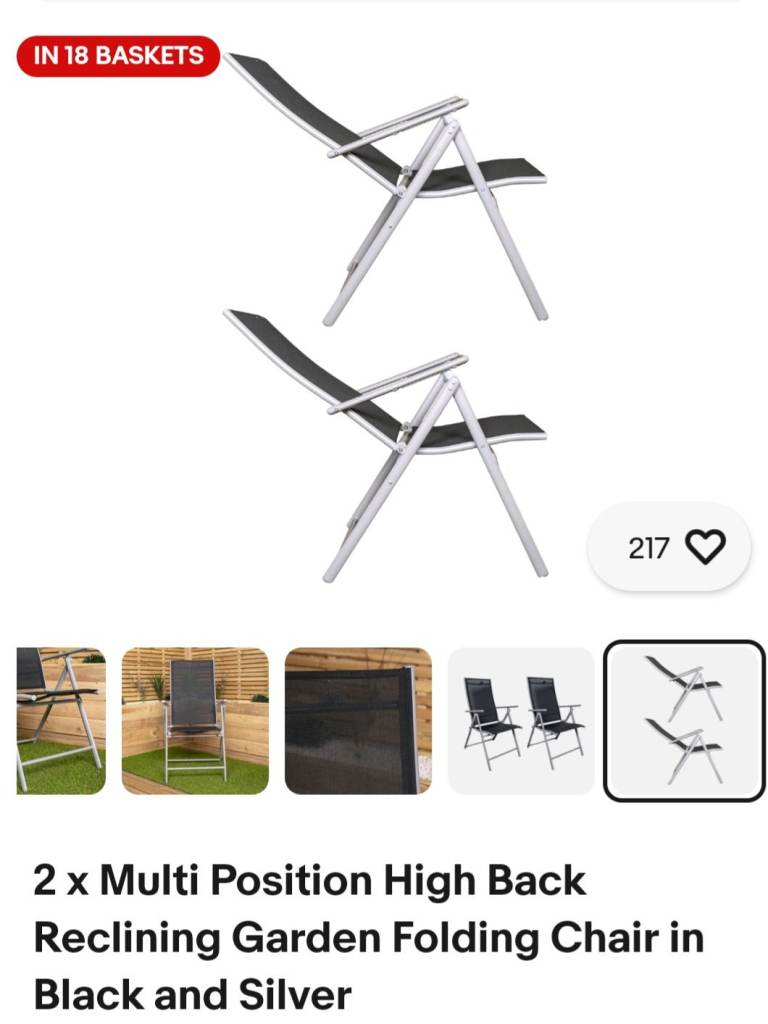 2 x deck chairs multi positional..